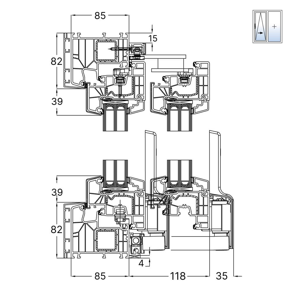 TwinSet 8000 - Profilschnitt