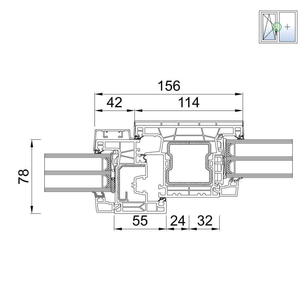 TwinSet neo MD - Pfosten mit Festverglasung
