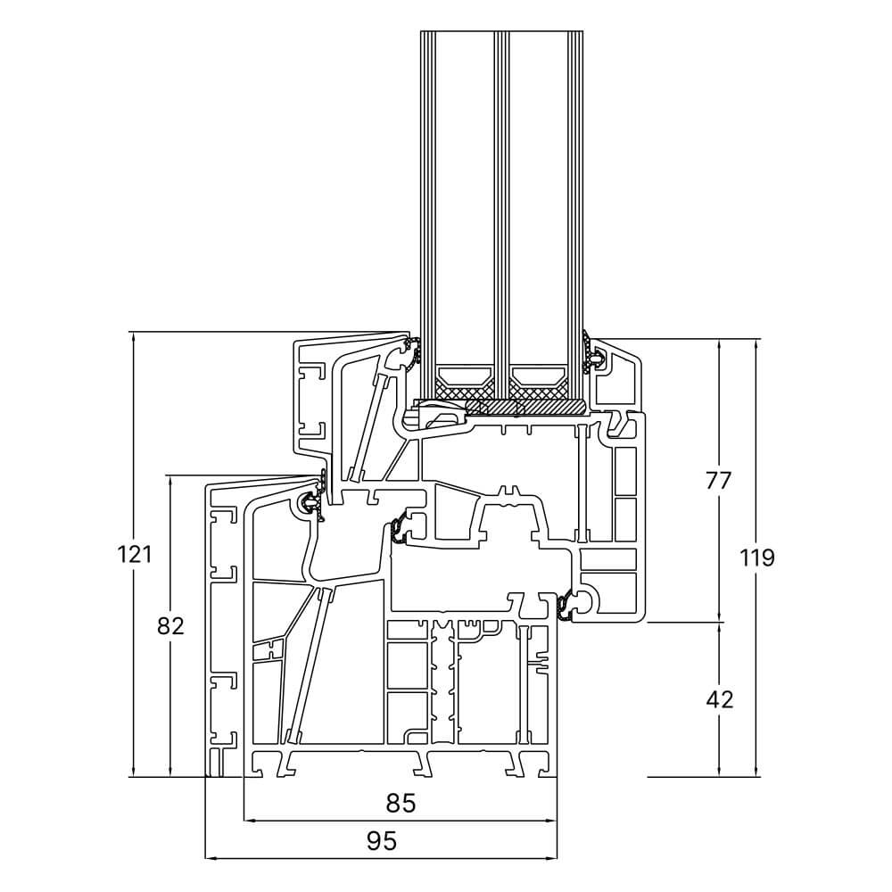 energeto TwinSet 8000 - Profilschnitt