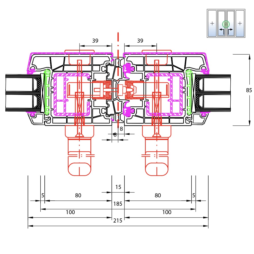 Twinset Premium - Stulpflügel mit Griff Schema C