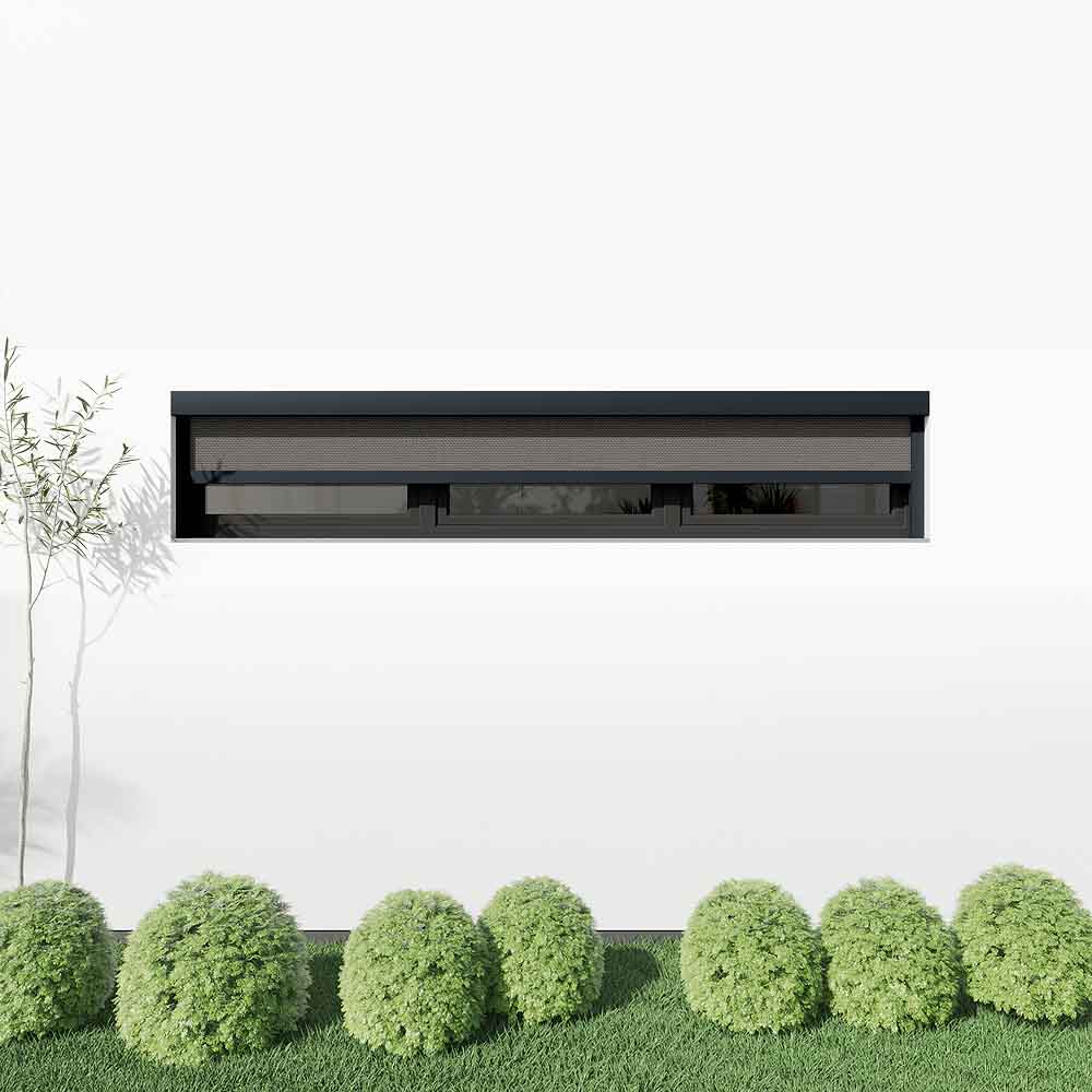 Aussenrollo 300 cm breit Einbausituation