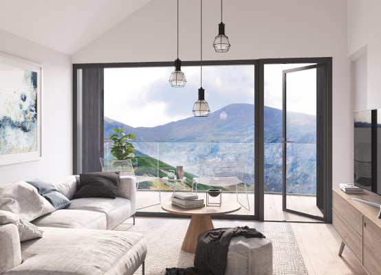 Balkontür Alu in Anthrazit