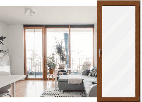 Balkontür aus Holz-Alu innen