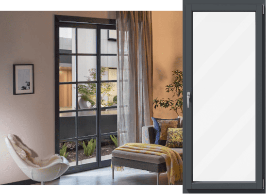 Holz-Balkontür in Anthrazit