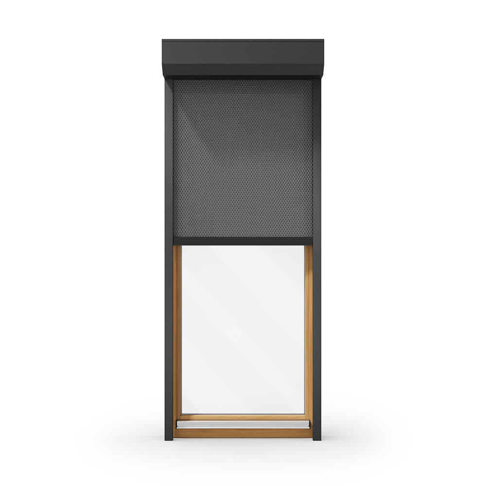 Holz Balkontür mit Aussenrollo