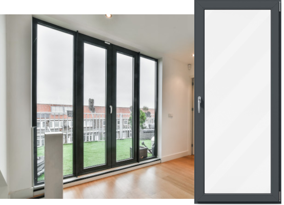 Kunststoff Balkontür in Anthrazit Kunststoff Balkontür in Anthrazit