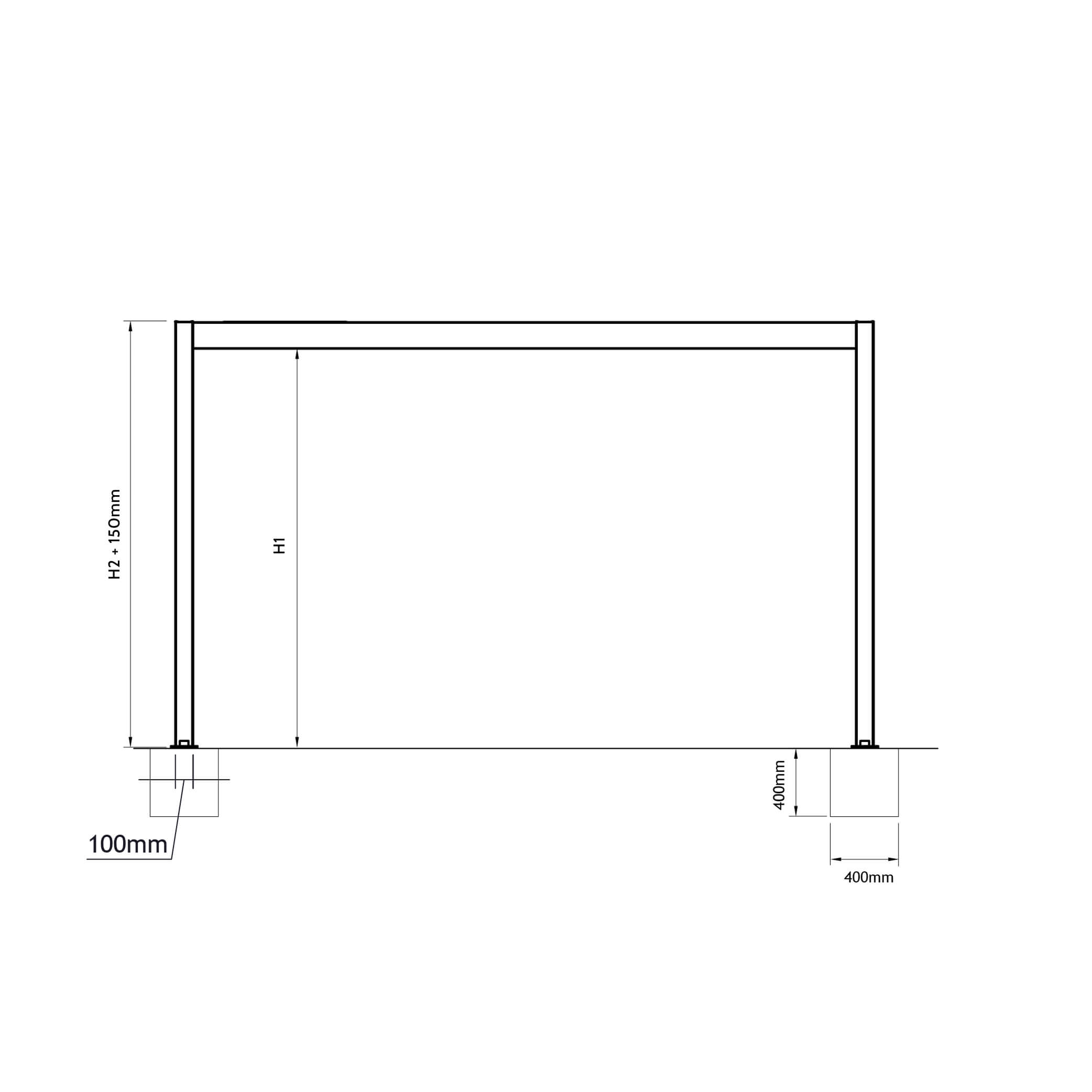 Durchgangshöhe und Beton Fundament Durchgangshöhe und Beton Fundament
