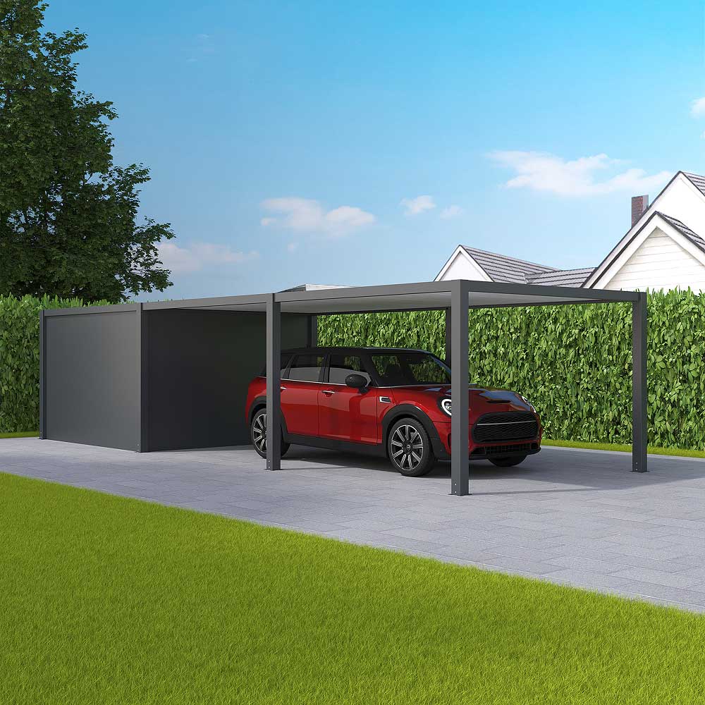 Carport mit Abstellraum 3 x 9 m Einbau