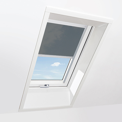 Transparenter Innenrollo in Grau