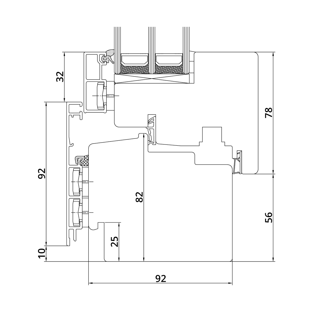 IDEALU Design IV 92 - Profilschnitt