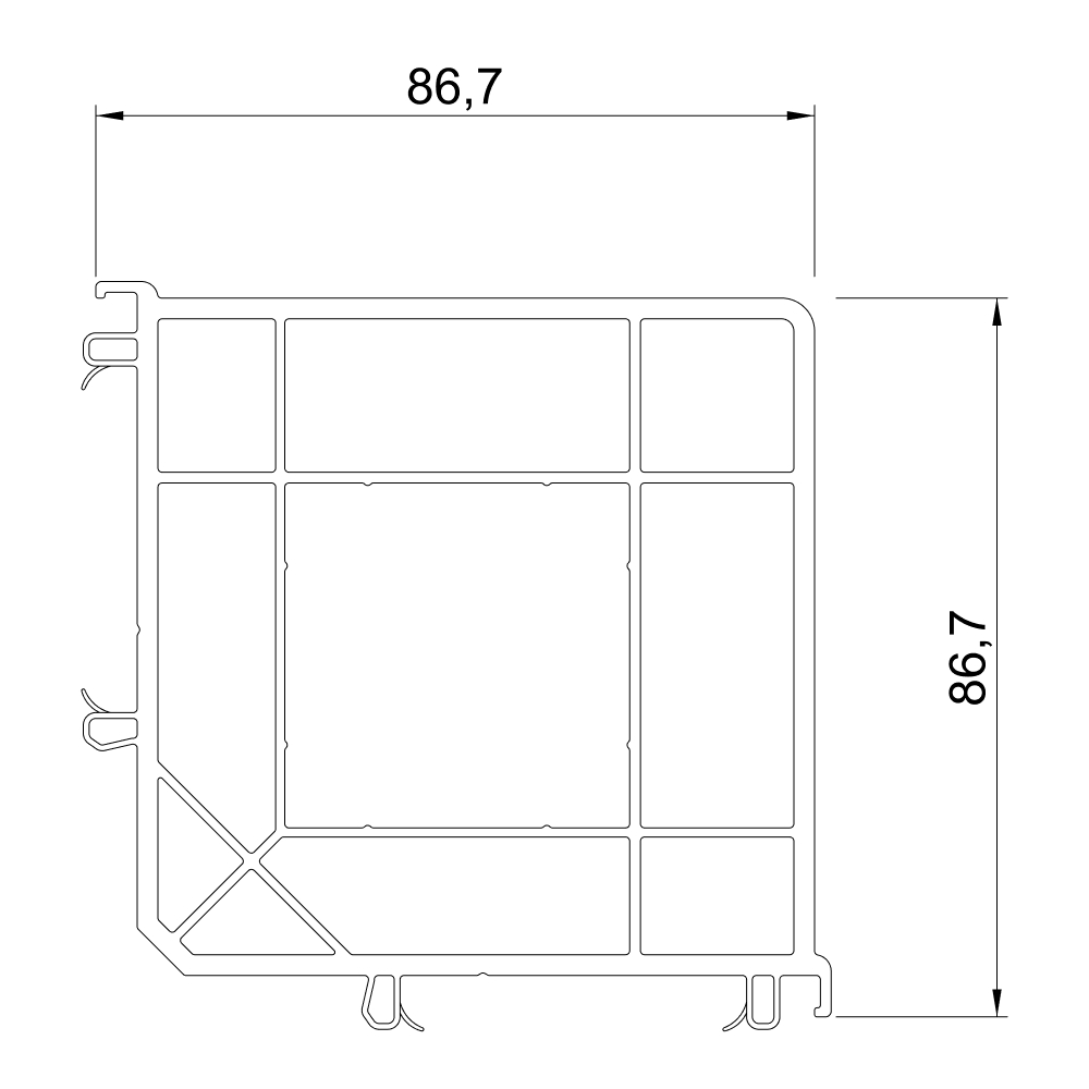 76 MD Fenster & Balkontür Eckkopplung 90 Grad