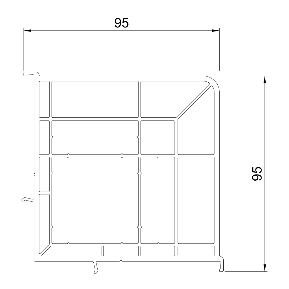 82 MD Fenster & Balkontür Eckkopplung 90 Grad