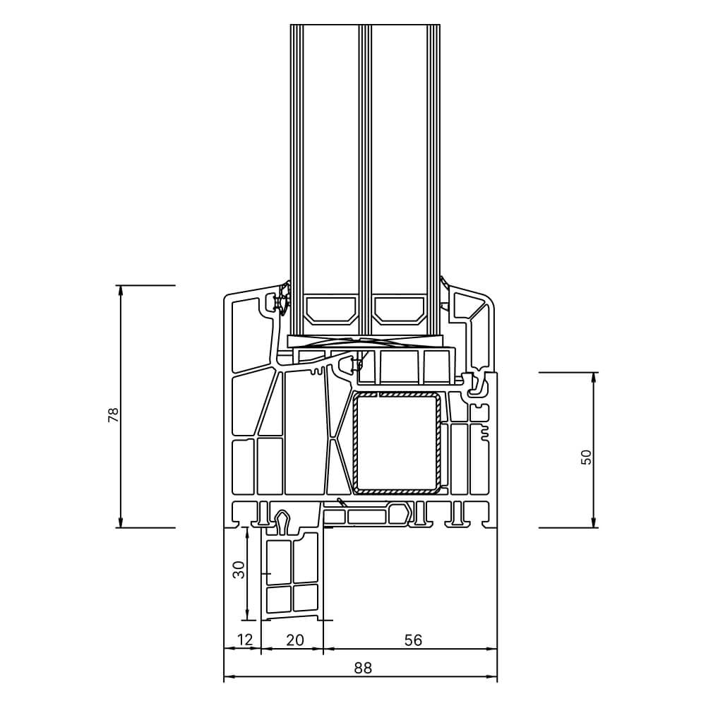 Fensterbankanschlussprofil Neubau 30mm Aussenansicht