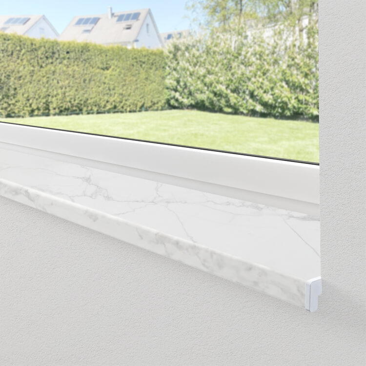 Kunststoff-Fensterbank in Marmor