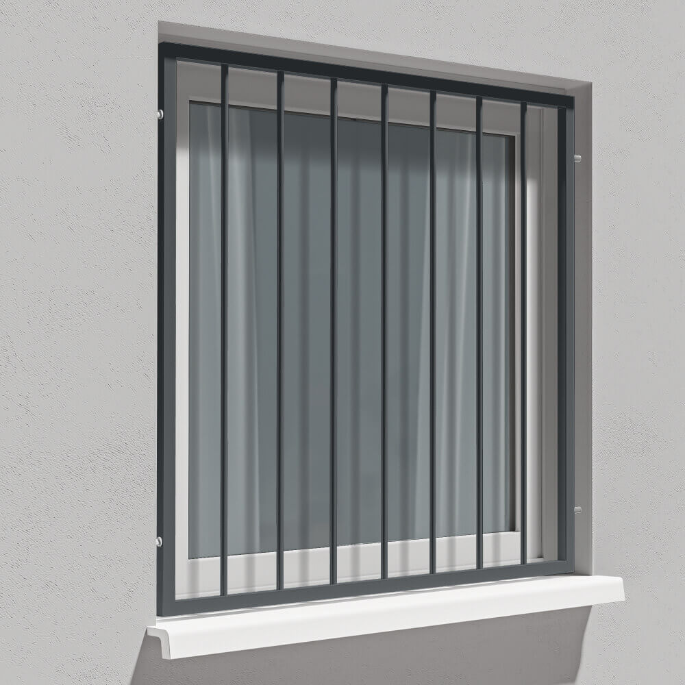 Fenstergitter in Anthrazit