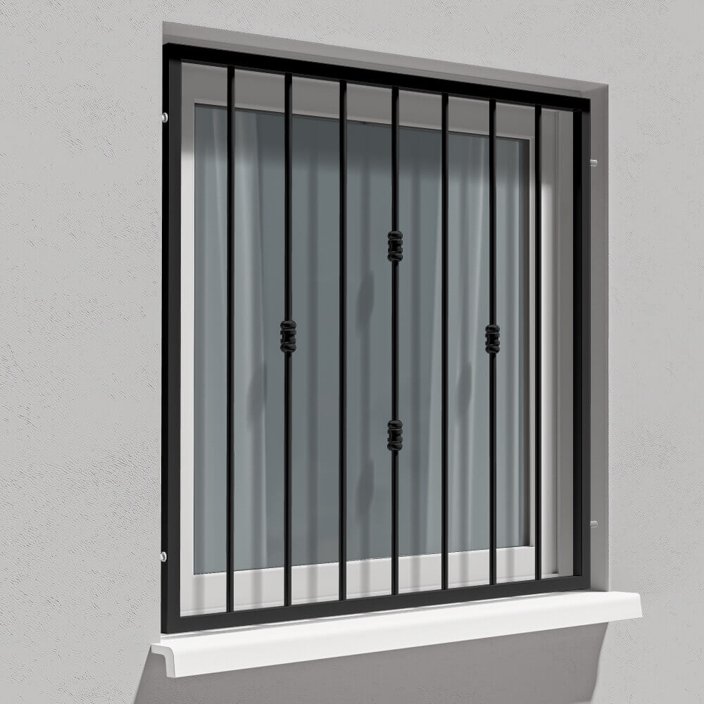 Zier-Fenstergitter in Schwarz