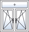Fenster zweiflügelig Dreh-Kipp rechts Dreh-Kipp links Oberlicht