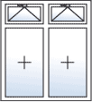 Fenster zweiflügelig fest links fest rechts Oberlicht geteilt Kipp