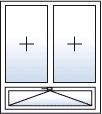 Fenster zweiflügelig fest rechts fest links Unterlicht Kipp