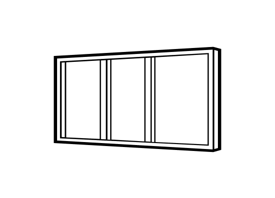 Dreiflügelige Fenster