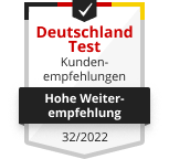 DEUTSCHLAND TEST: „Von Kunden empfohlen“ 2022