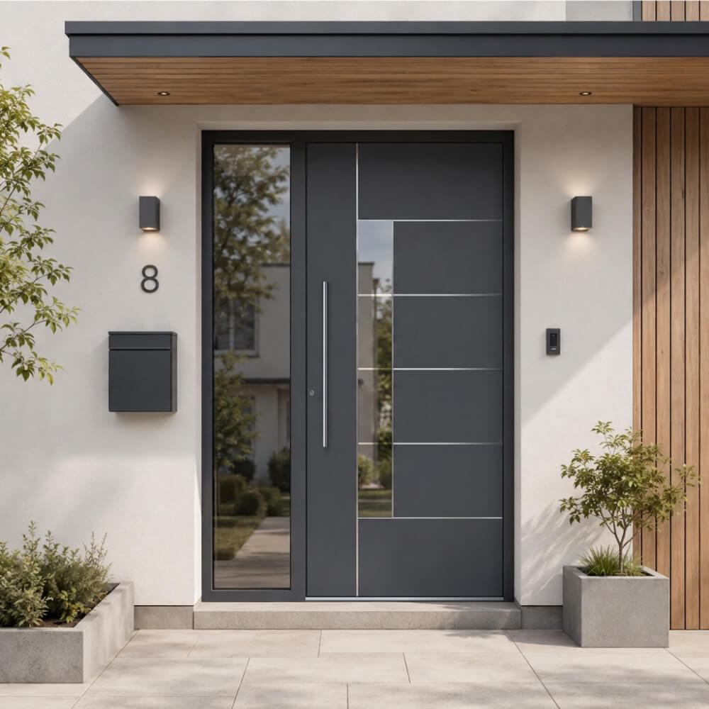 Alu-Haustür Vevey Einbausituation aussen