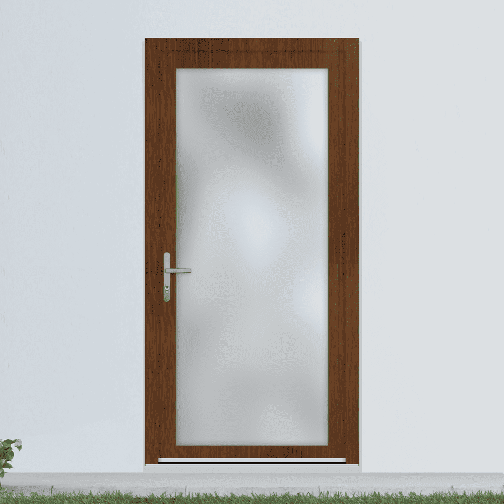 Nebeneingangstür Aussenansicht Holzdekor Nuss