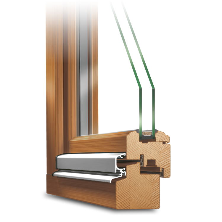 Holzfenster Roundline IV 68