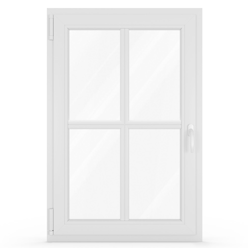 Kunststofffenster Holzoptik mit Sprossen Innenansicht Weiss