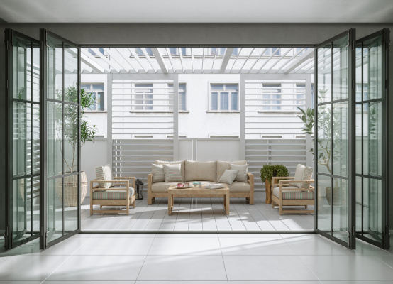 Terrassentür mit Sprossen