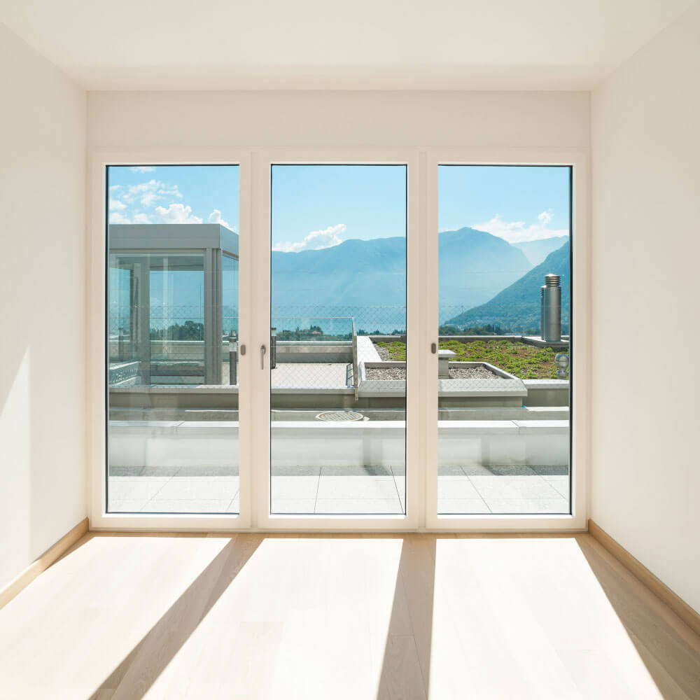 Terrassentür dreiteilig weiss