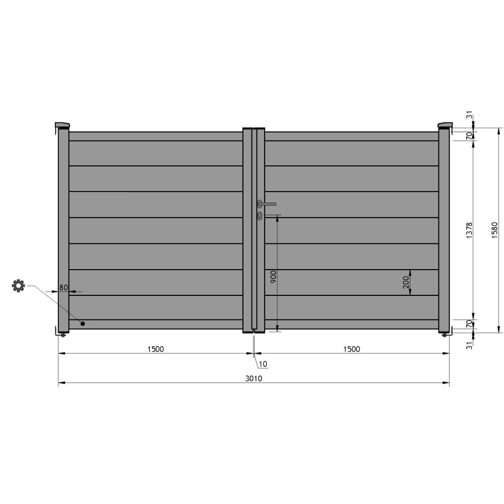 Doppeltor 3010 x 1580 mm