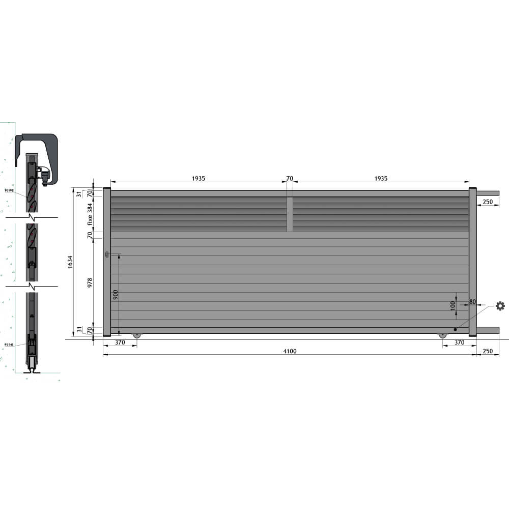 Schiebetor 4100 x 1634 mm