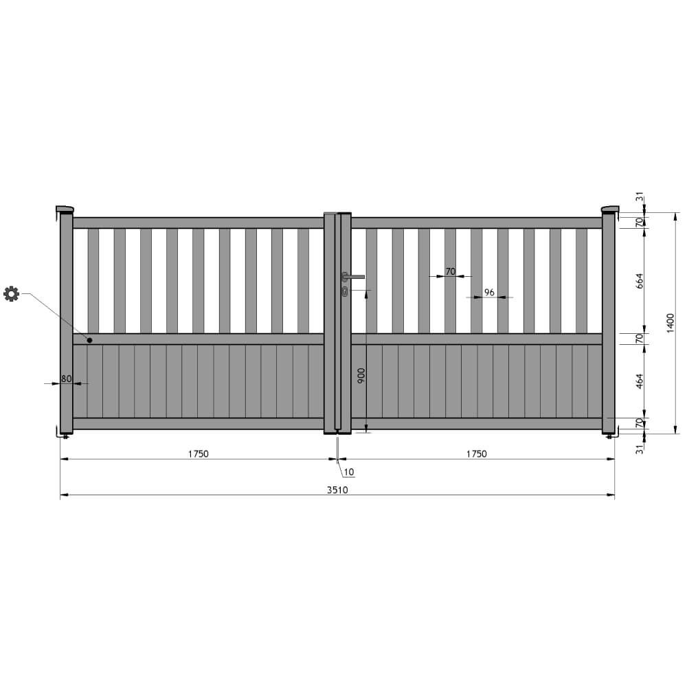 Doppeltor 3510 x 1400 mm