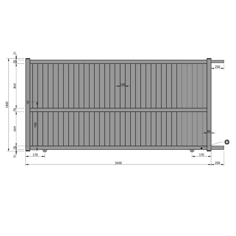 Schiebetor 3600 x 1800 mm