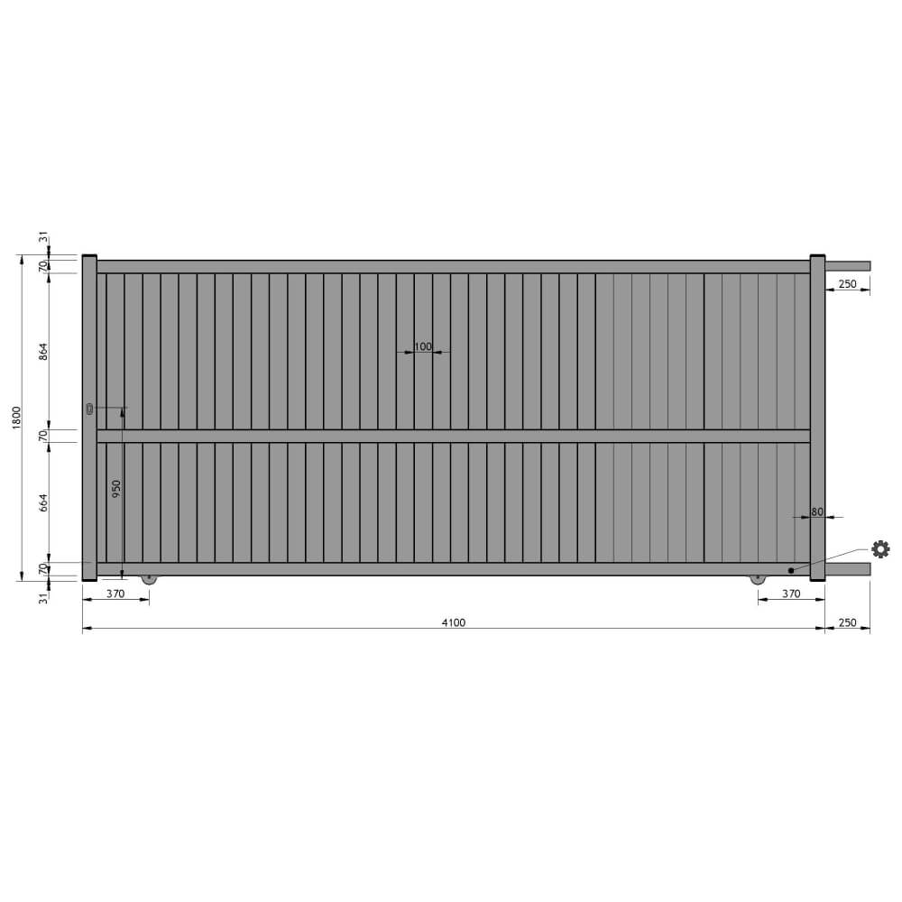 Schiebetor 4100 x 1800 mm