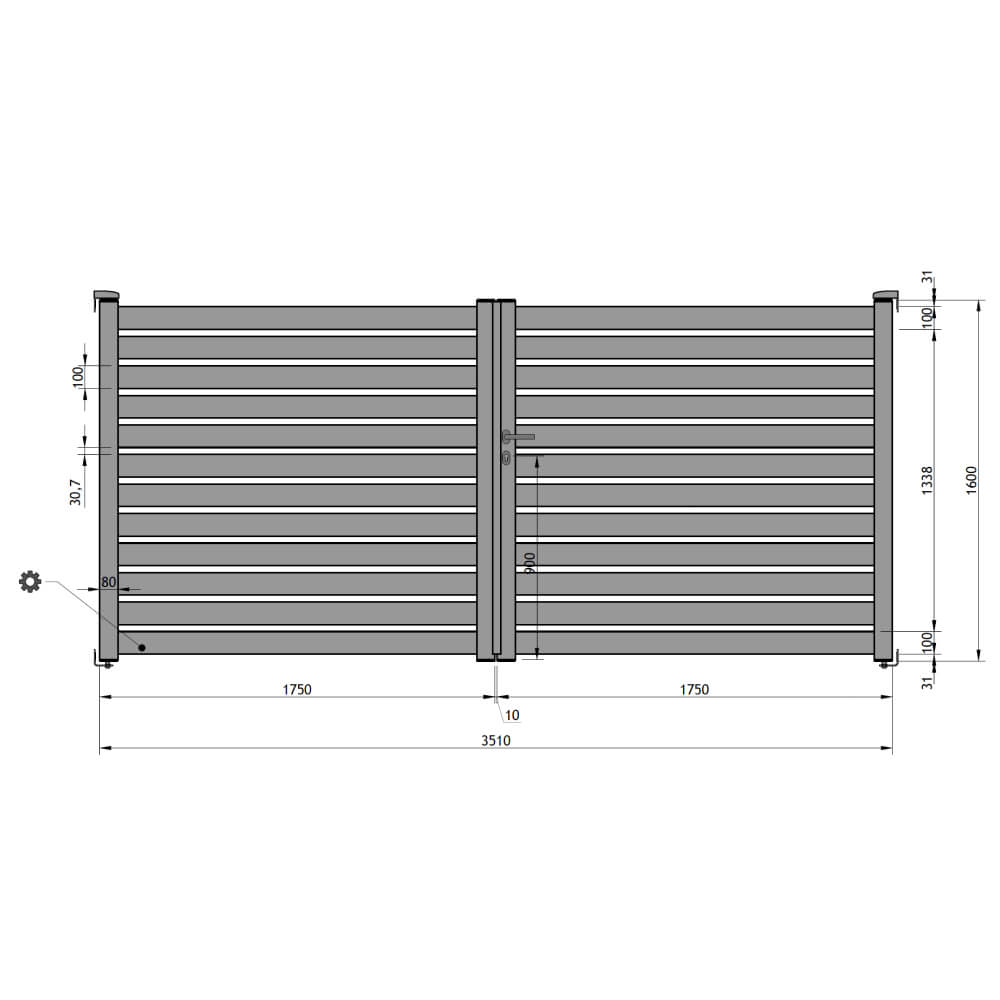 Doppeltor 3510 x 1600 mm