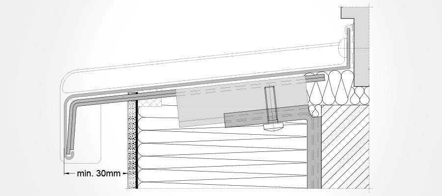 Fensterbank mit stufenlos verstellbarem Halter