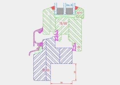 Detailzeichnungen Hebeschiebetüren aus Holz